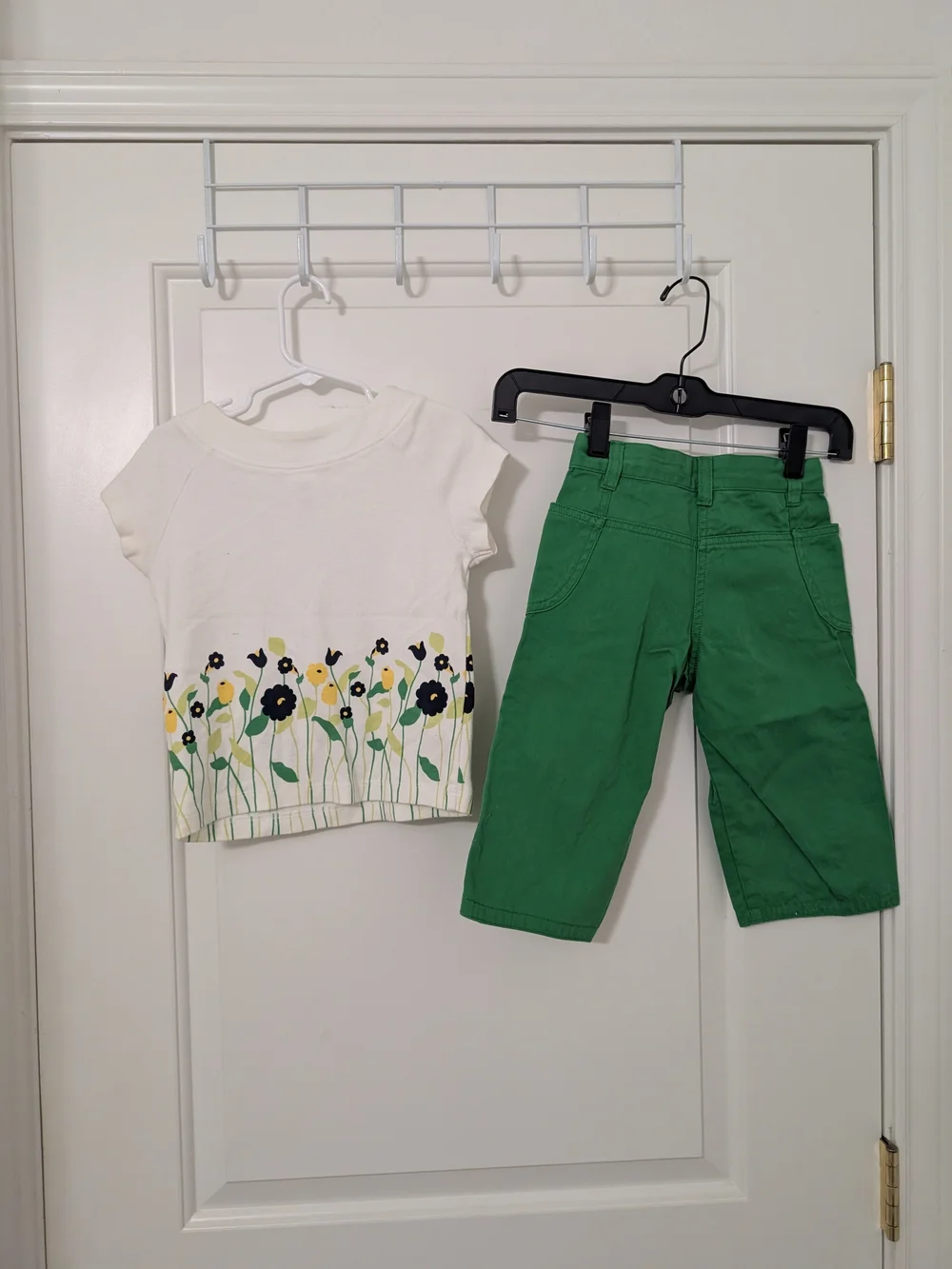 Gymboree Prep Club Girls Size 4 Floral Top Green Capri Pants Outfit Y2K